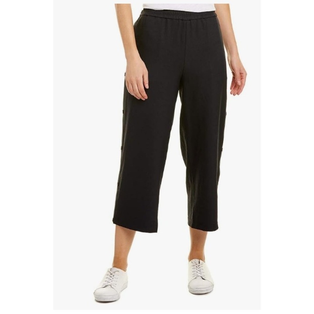 JAMES PERSE Side Snap Wide Leg Trousers Size 4 XL Black NEW Casual Comfort Gym
